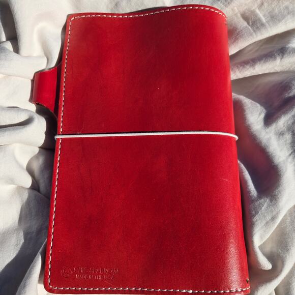 Chic Sparrow Journal Cover Dark Red Leather Made in the USA Travelers Book - Picture 2 of 8